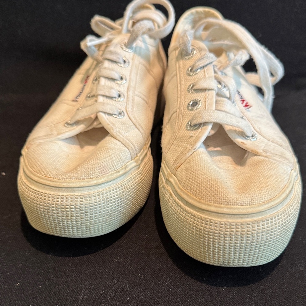 Superga Women's Off-White Canvas Sneakers